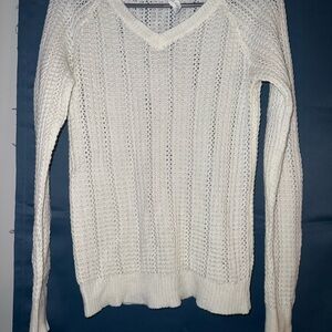 Aeropostale Cream V-Neck Sweater